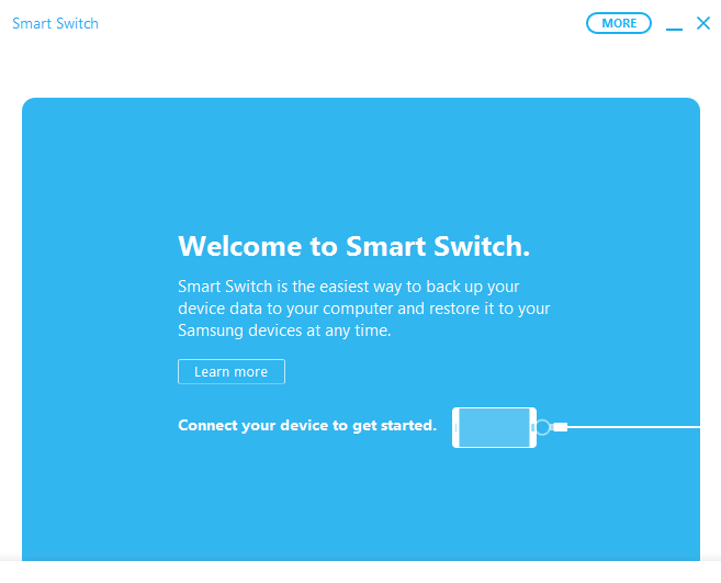 samsung smart switch welcome interface